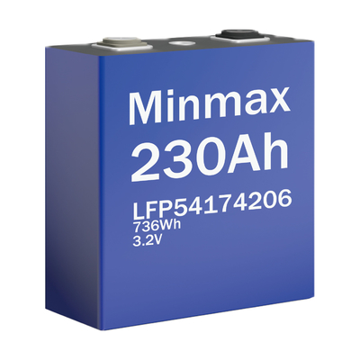 Células prismáticas 230Ah LiFePO4 com 3000 ciclos Max. corrente de carga 20A